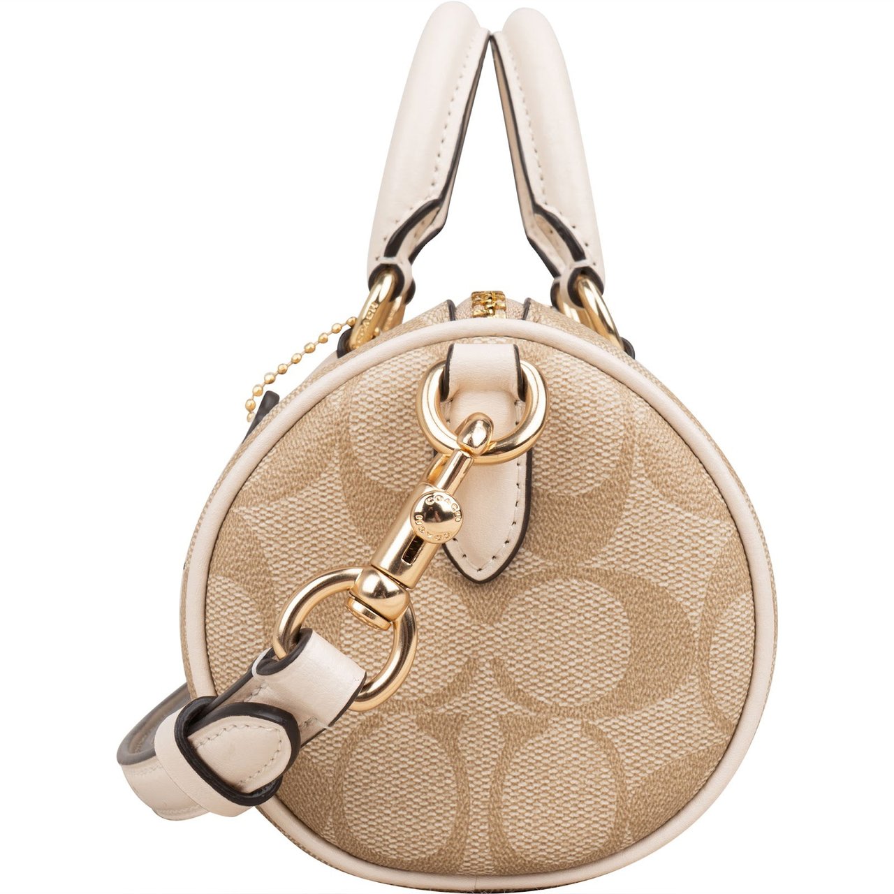 Coach Coach Monogram Signature Mini Rowan Satchel Handbag Beige
