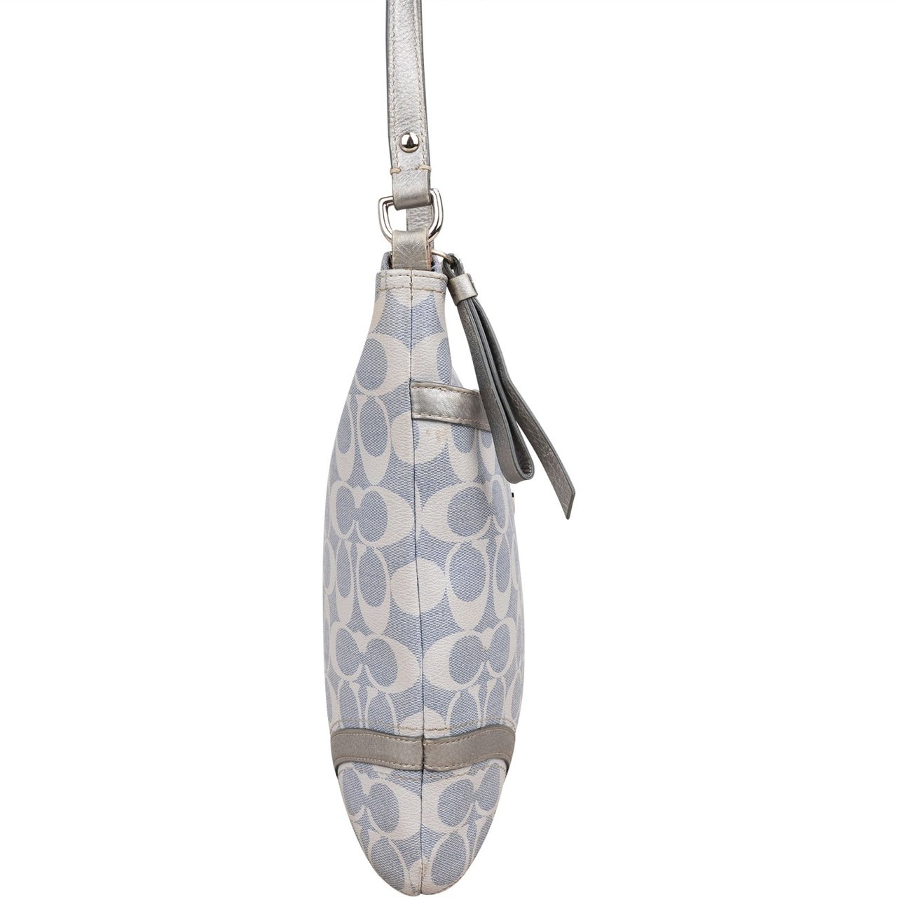 Coach Coach Monogram Signature File Crossbody Bag Lichtblauw