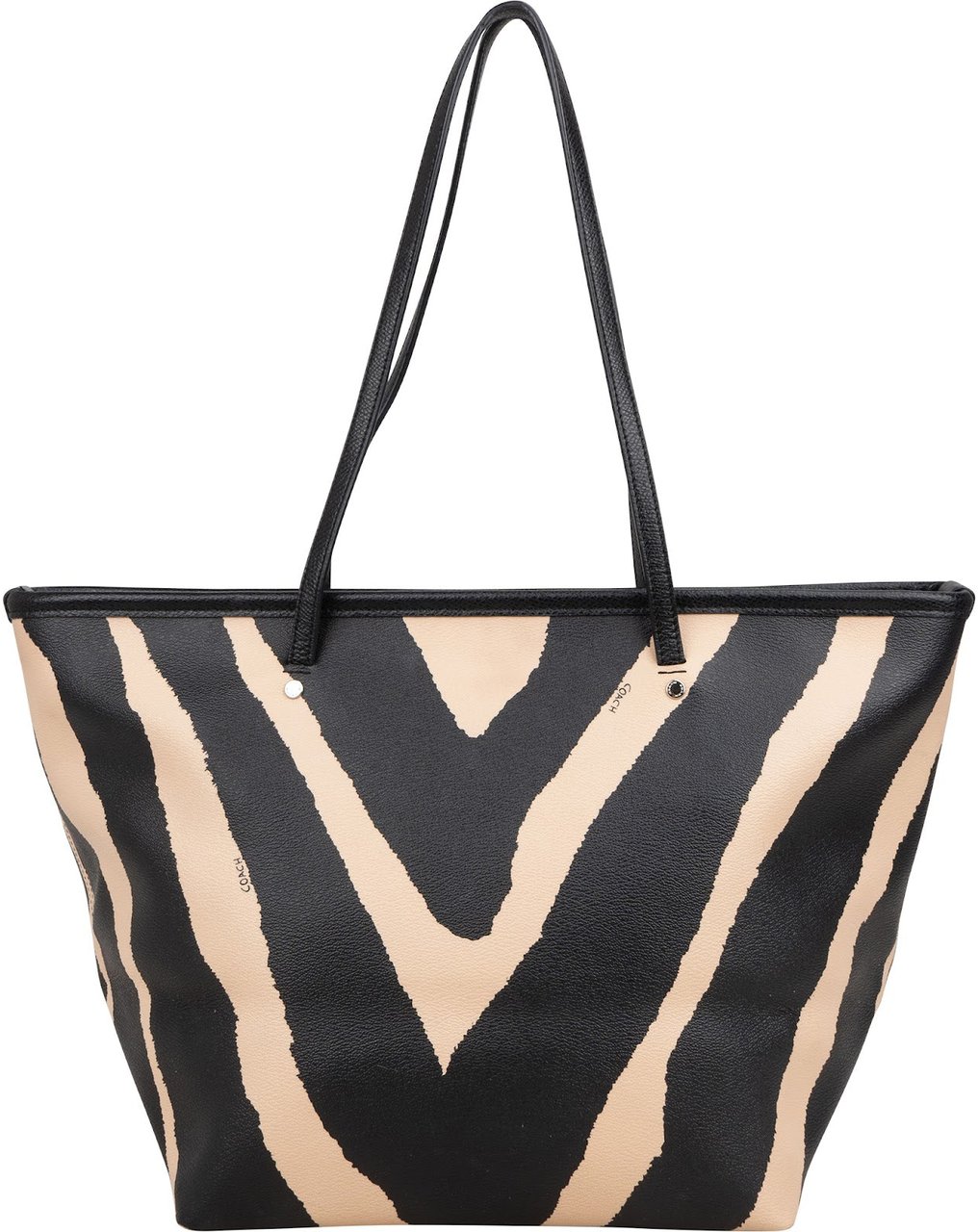 Coach Zebra Print City Shopper Shoulder Bag Zwart
