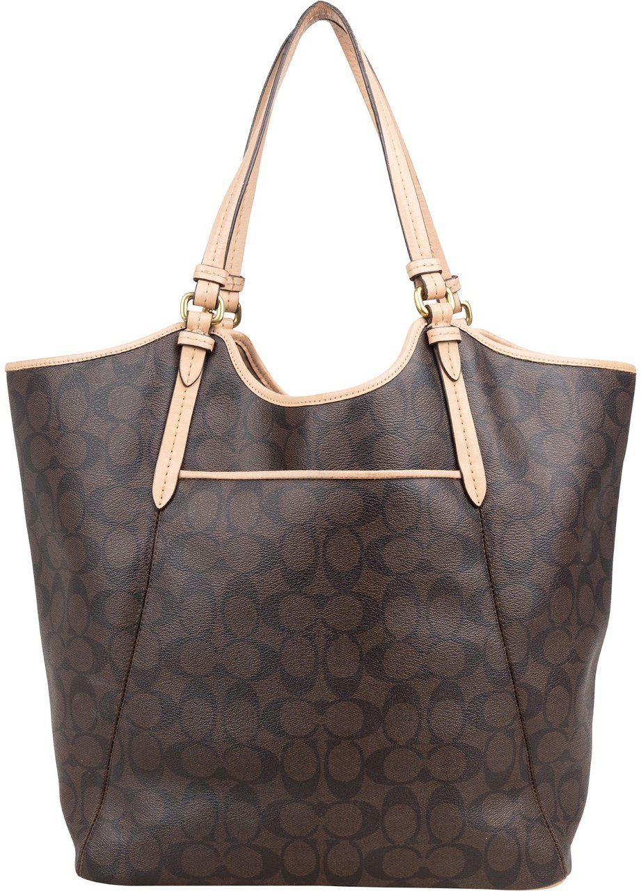 Coach Coach Monogram Signature Large Tote Shoulder Bag Bruin