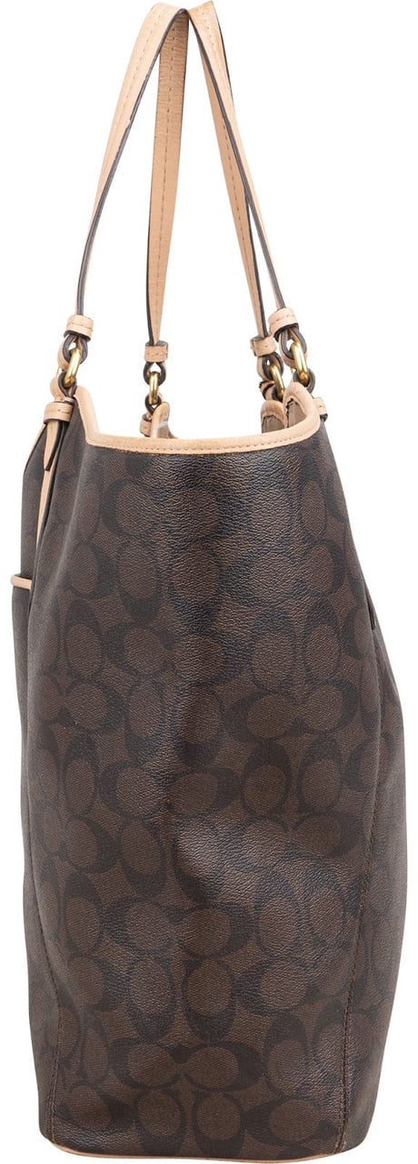 Coach Coach Monogram Signature Large Tote Shoulder Bag Bruin