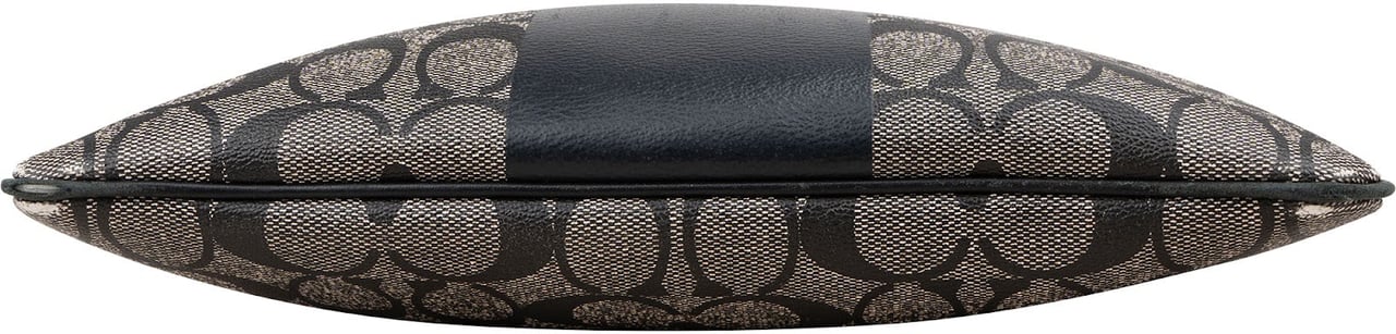 Coach Monogram Signature Stripe Tote Shoulder Bag Zwart