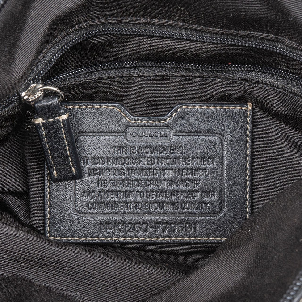 Coach Monogram Signature Stripe Tote Shoulder Bag Zwart