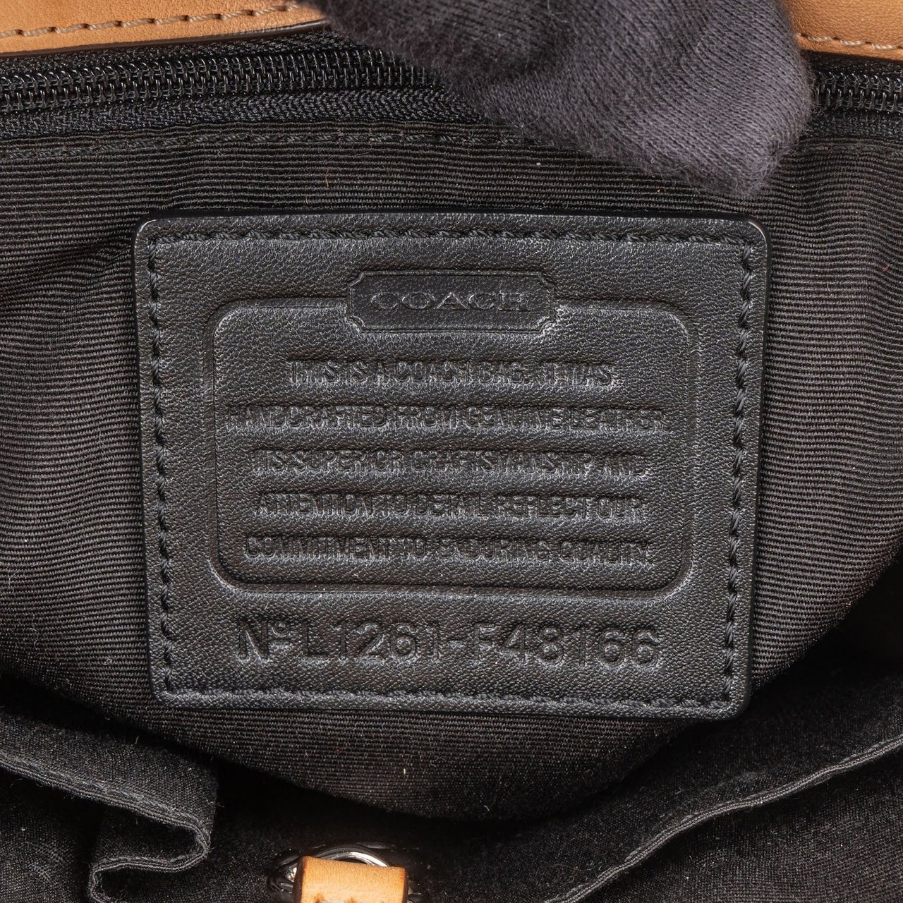 Coach Monogram Patent Leather Signature Embossed Handbag Zwart