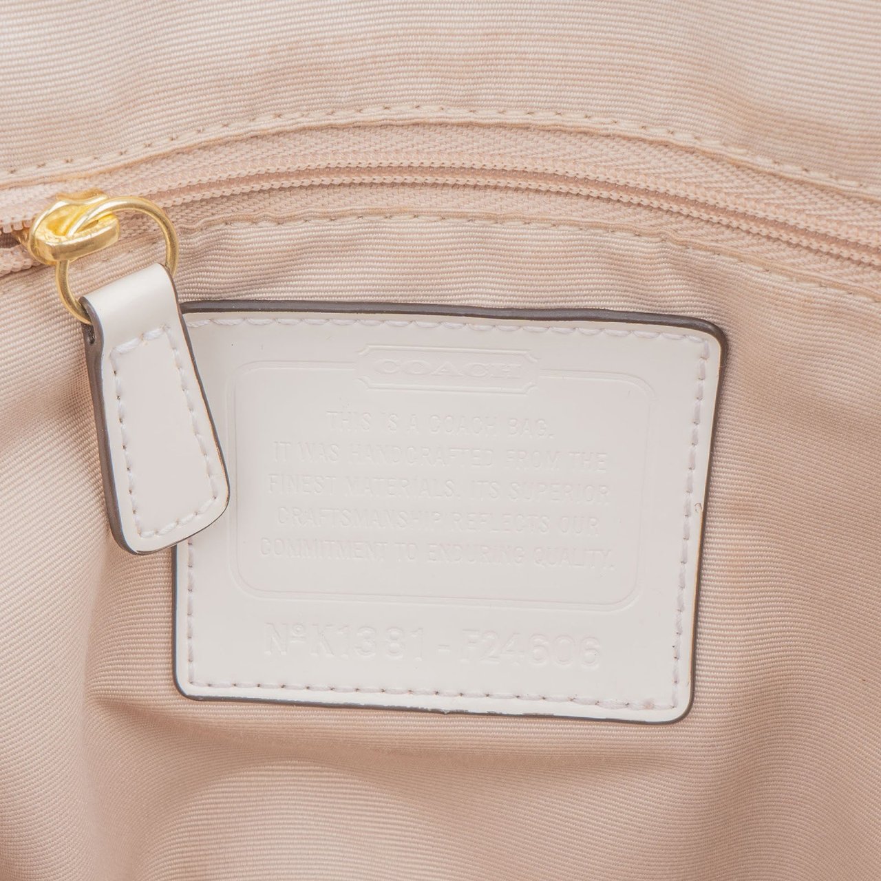 Coach Monogram Signature Coated Canvas Cora Satchel Handbag Beige