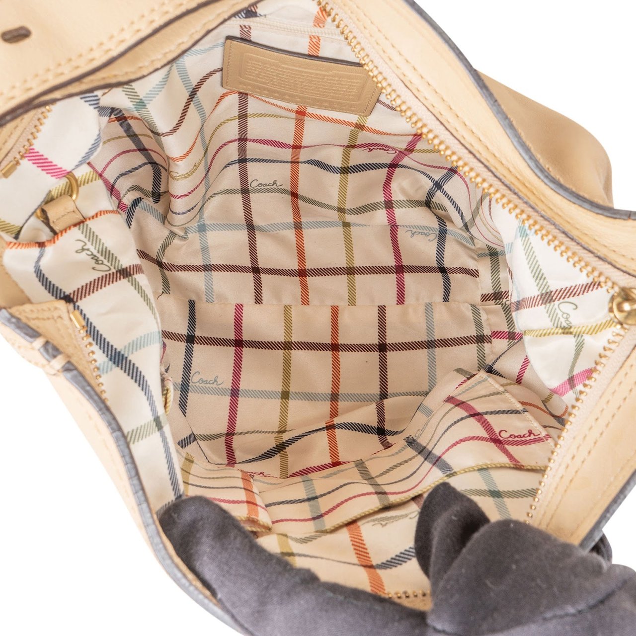 Coach Coach Legacy Leather Duffle Shoulder Bag Beige