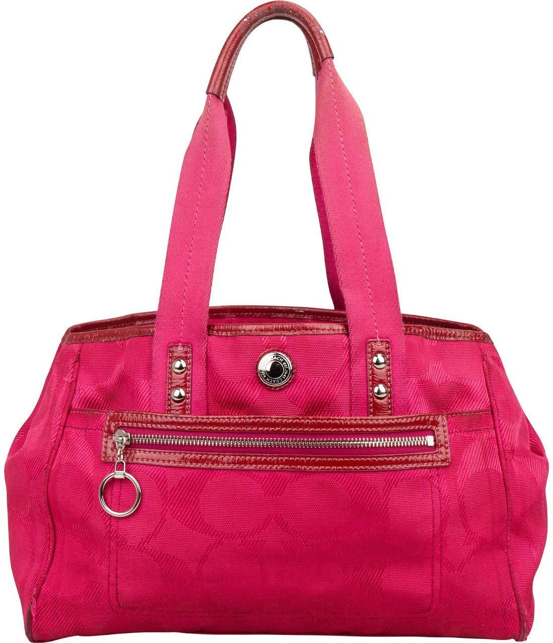 Coach Monogram Optic Signature Fabric Satchel Shoulder Bag Roze