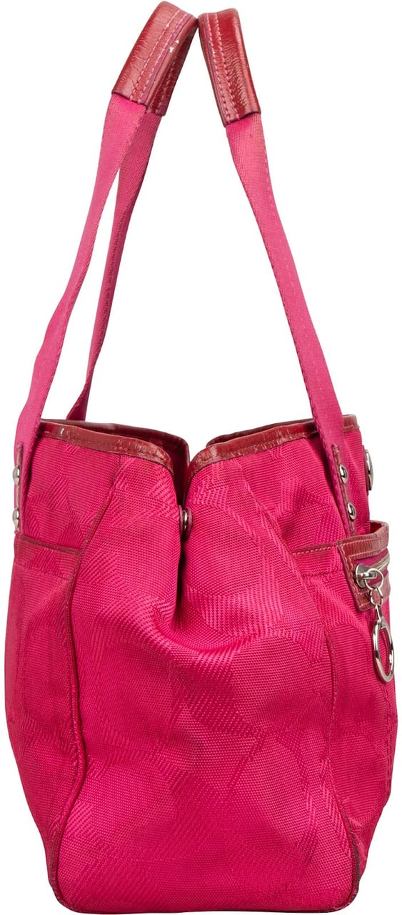 Coach Monogram Optic Signature Fabric Satchel Shoulder Bag Roze