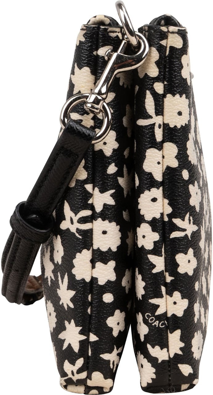 Coach Coach Ditsy Floral Print Double Zip Crossbody Bag Zwart