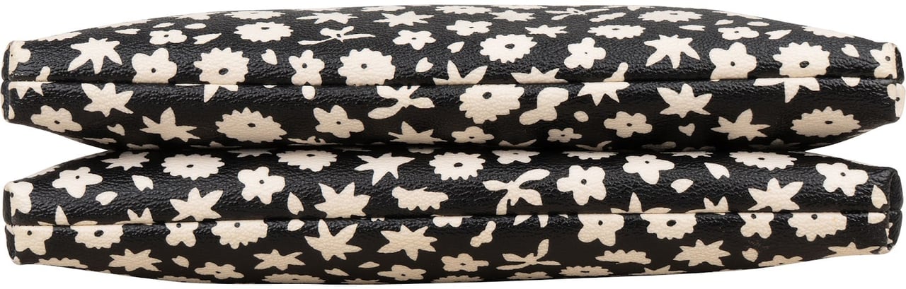 Coach Coach Ditsy Floral Print Double Zip Crossbody Bag Zwart