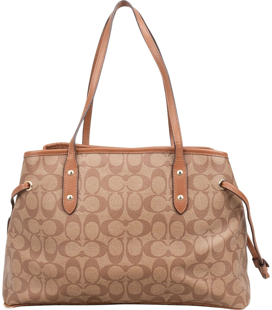 Coach Coach Monogram Signature Canvas Drawstring Carryall Shoulder Bag Bruin
