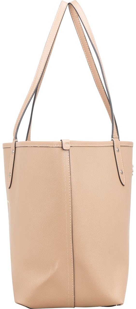 Coach Crossgrain Reversible City Tote Shoulder Bag Beige