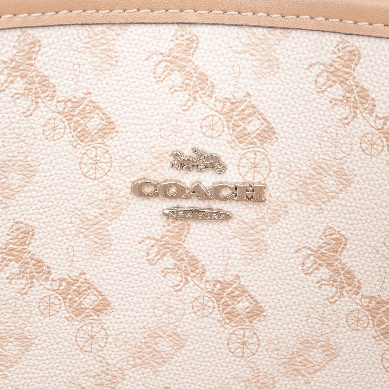 Coach Crossgrain Reversible City Tote Shoulder Bag Beige