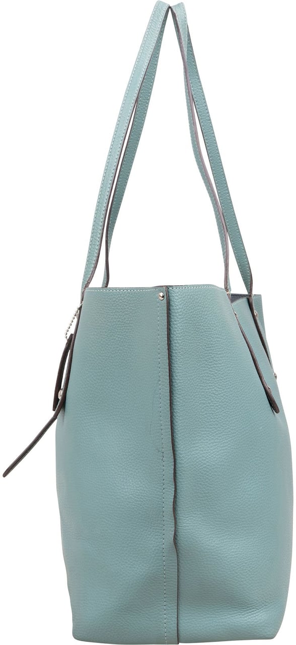 Coach Pebbled Leather Market Tote Shoulder Bag Lichtblauw