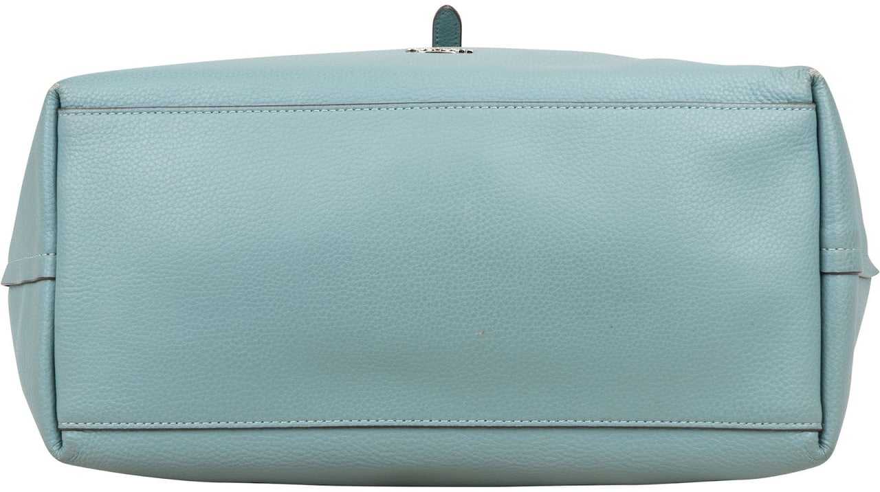 Coach Pebbled Leather Market Tote Shoulder Bag Lichtblauw