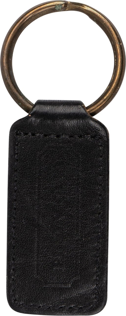 Coach Leather Loop Keyring Bag Charm Zwart