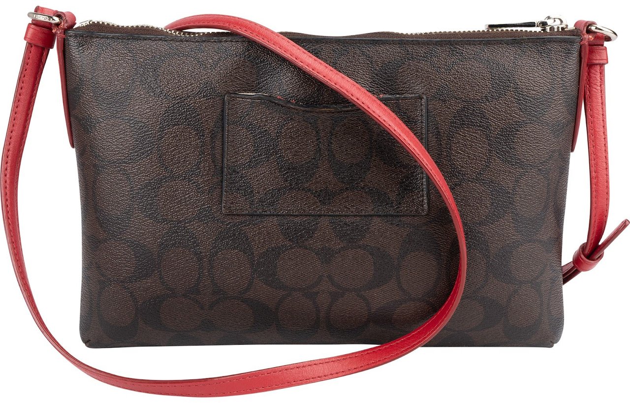 Coach Coach Monogram Signature Zip Crossbody Bag Bruin