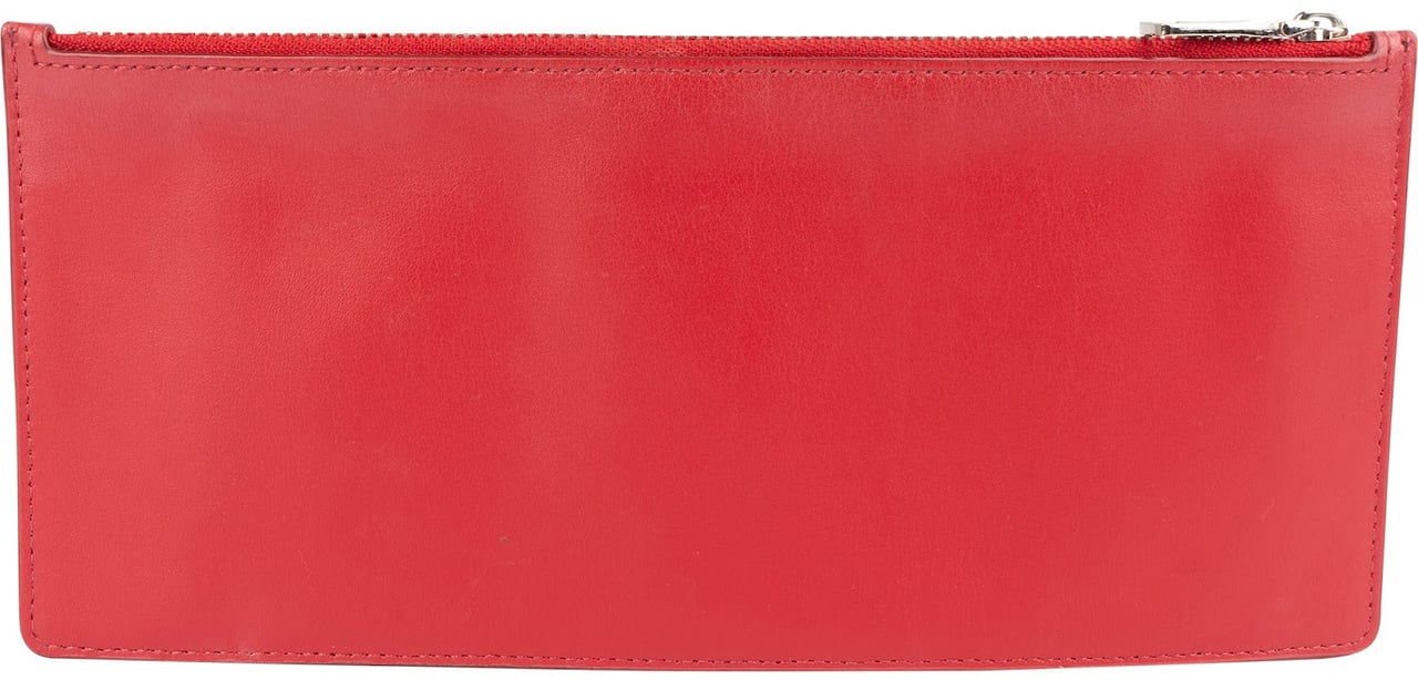 Coach Leather Zip Pochette Accessoire Clutch Rood