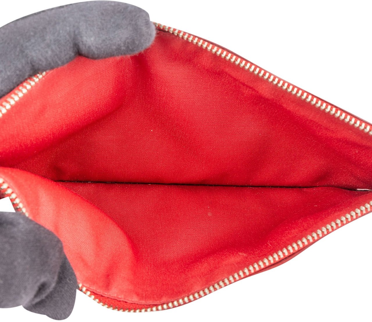 Coach Leather Zip Pochette Accessoire Clutch Rood