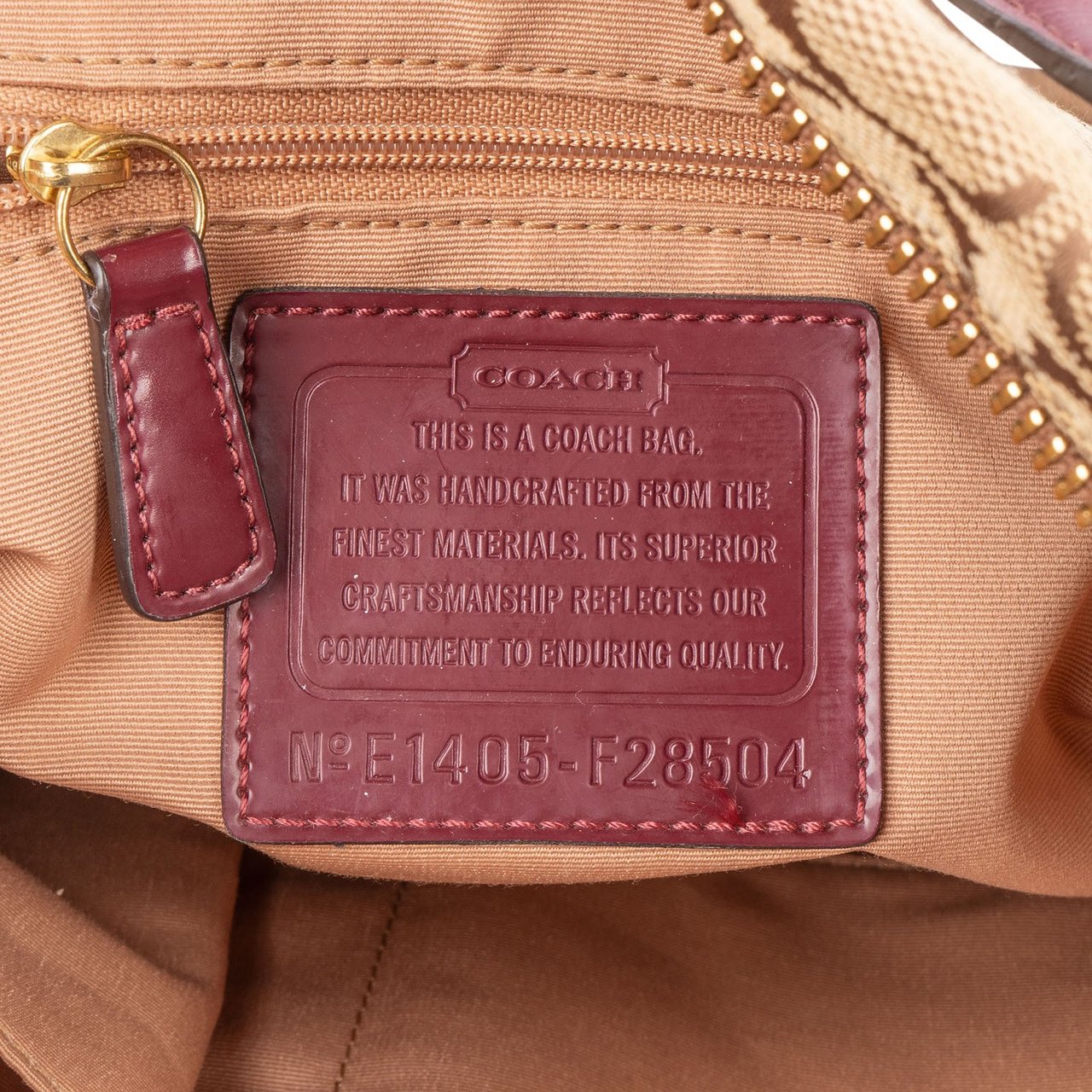 Coach Coach Monogram Signature Stripe Tote Shoulder Bag Beige