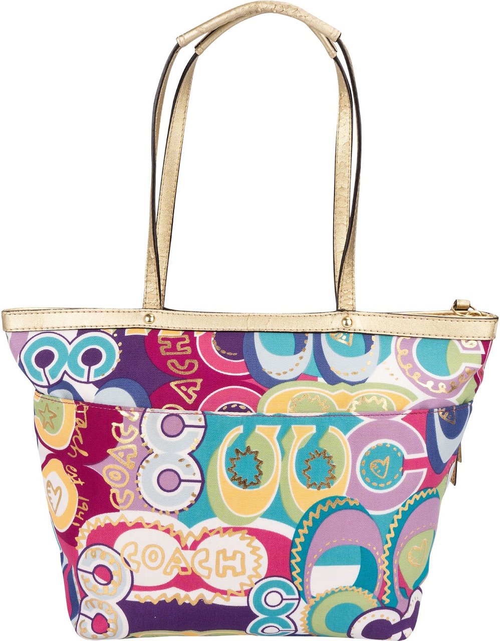 Coach Poppy Pop Graffiti Glam Tote Shoulder Bag Divers