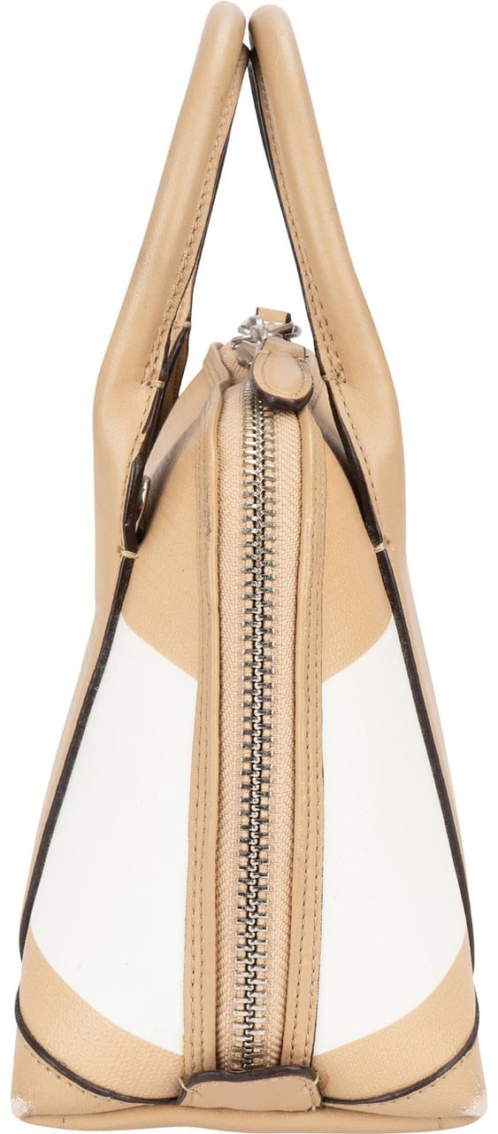 Coach Colorblock Stripe Mini Dome Satchel Handbag Beige