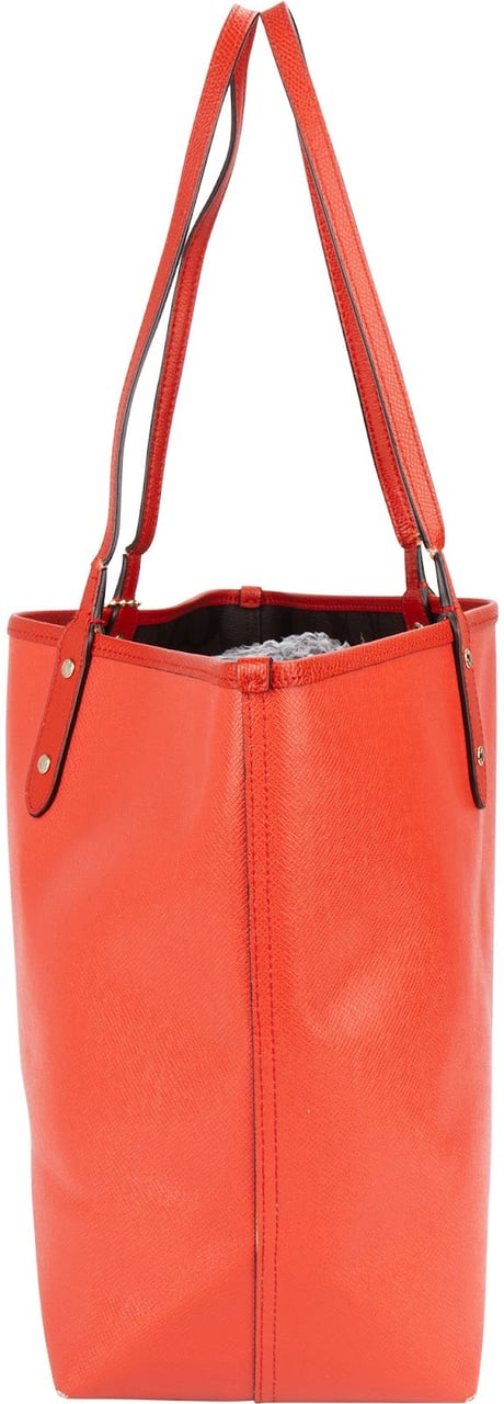 Coach Coach Grained Leather Reversible City Tote Shoulder Bag Oranje