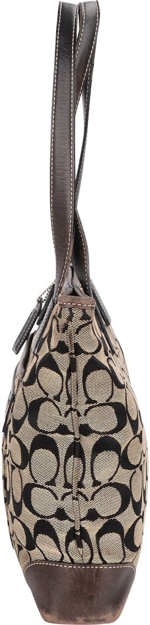 Coach Coach Monogram Signature Tote Shoulder Bag Beige