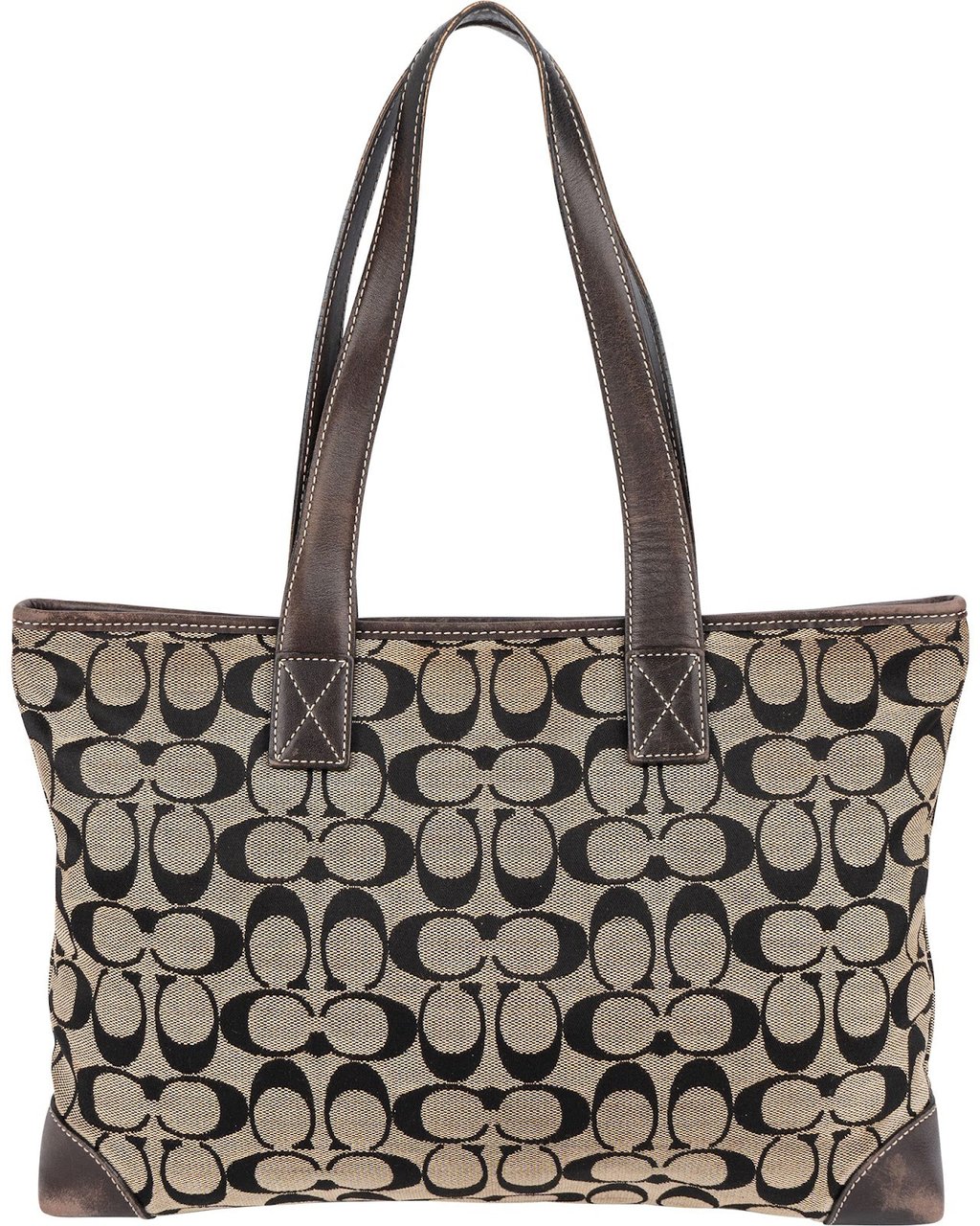 Coach Coach Monogram Signature Tote Shoulder Bag Beige