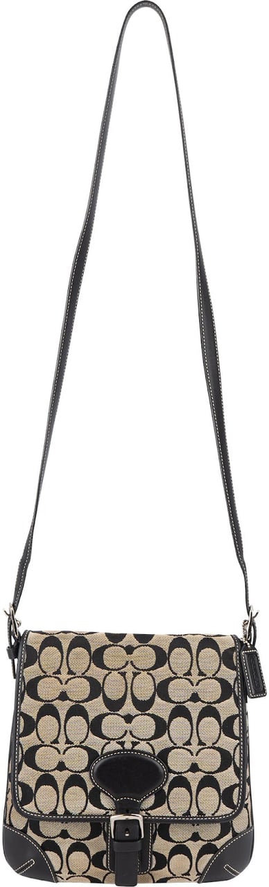 Coach Coach Monogram Soho Flap Crossbody Bag Zwart