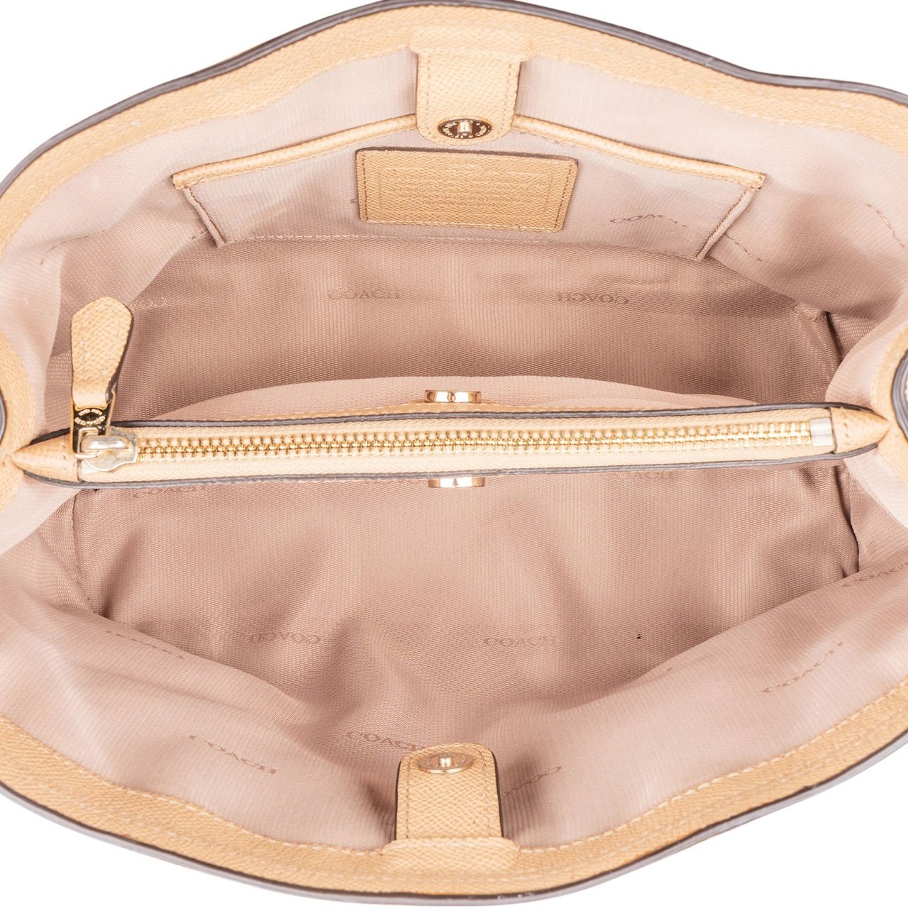 Coach Crossgrain Small Margot Carryall Handbag Beige