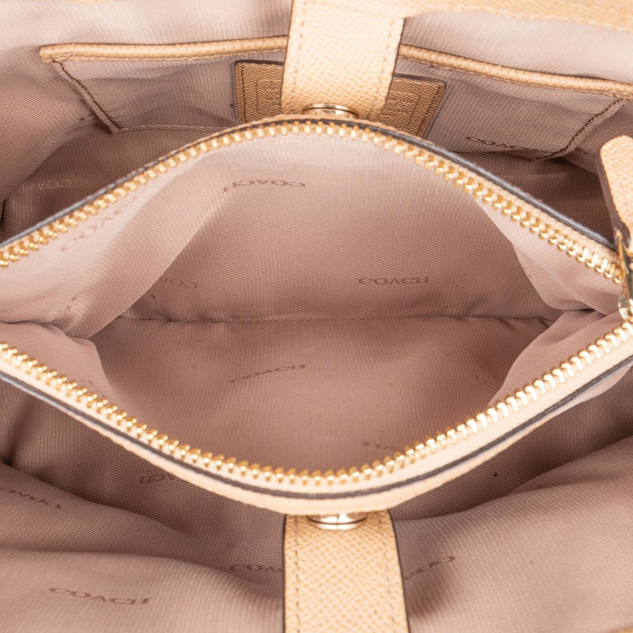 Coach Crossgrain Small Margot Carryall Handbag Beige