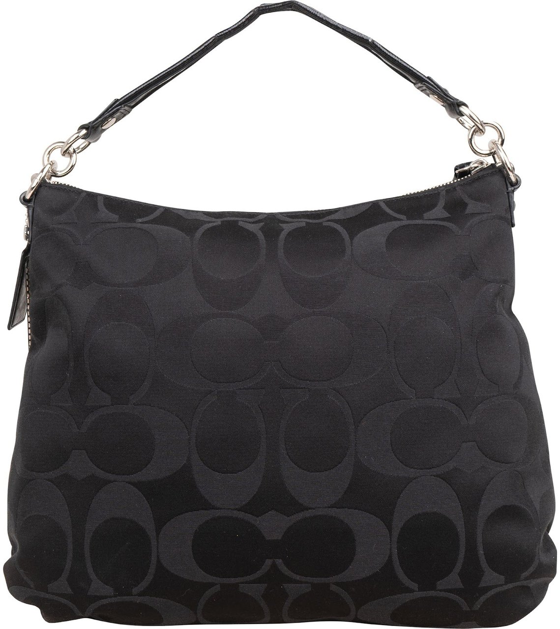 Coach Monogram Signature Sateen Poppy Convertible Handbag Zwart