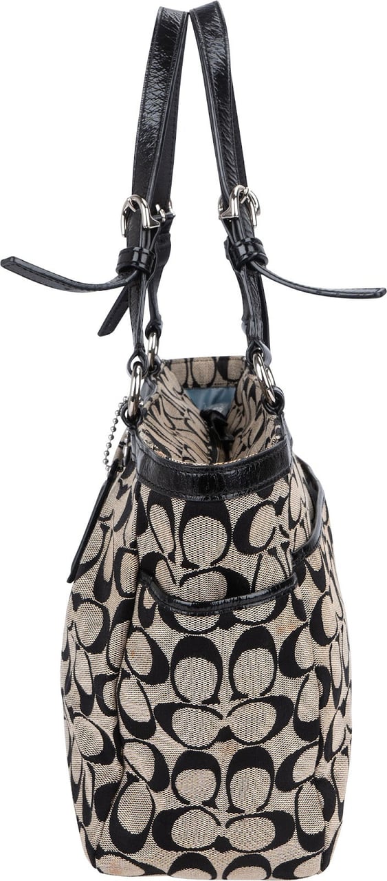 Coach Coach Monogram Signature Gallery Tote Shoulder Bag Zwart