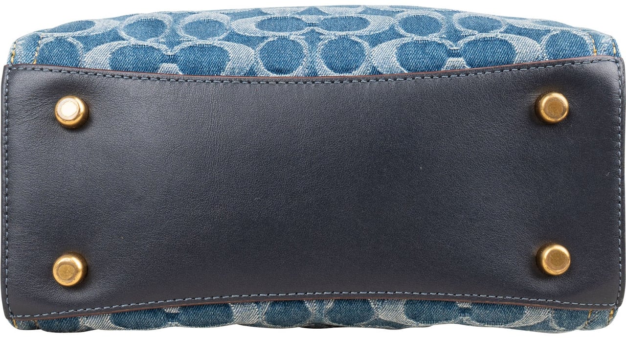 Coach Monogram Signature Denim Tote 22 Crossbody Handbag Blauw
