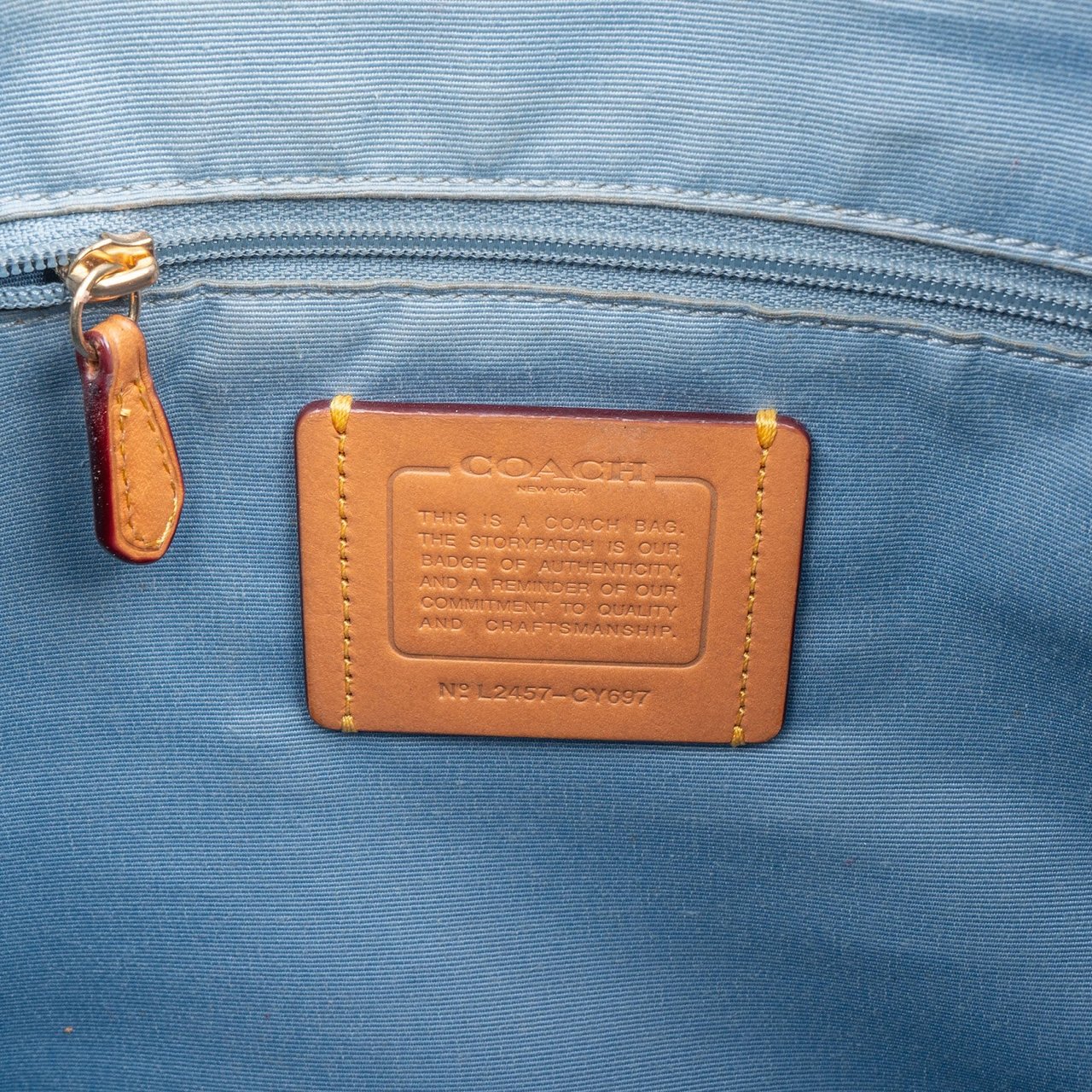 Coach Monogram Signature Denim Hobo Crossbody Bag Blauw