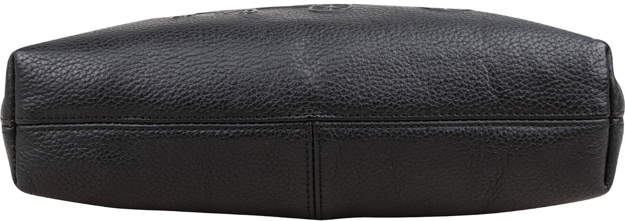 Coach Pebbled Leather Horse Carriage Mia Shoulder Bag Zwart