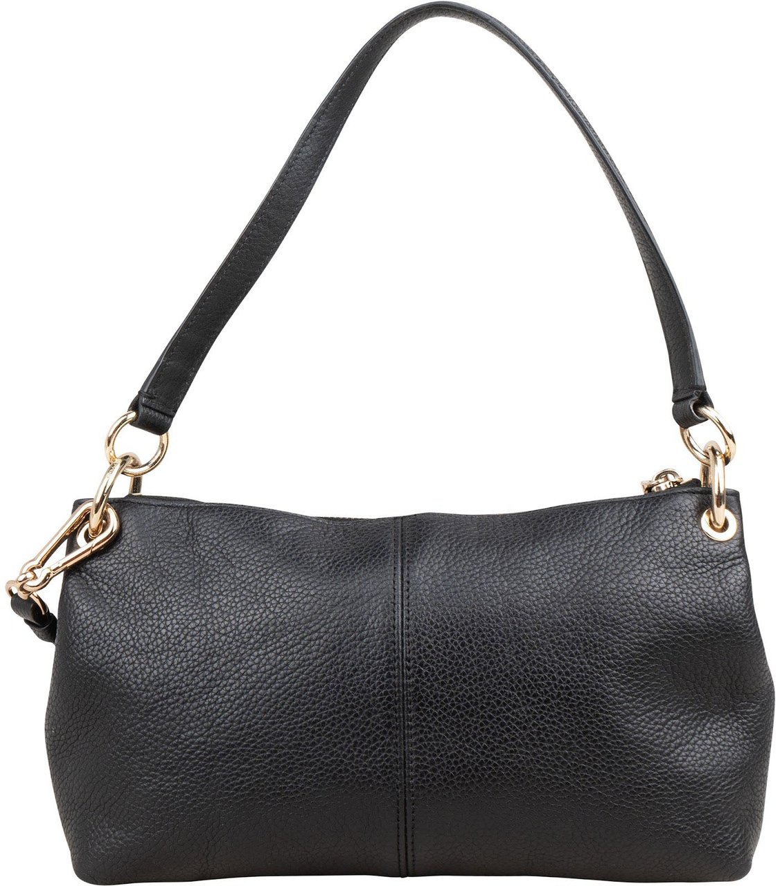 Coach Pebbled Leather Horse Carriage Mia Shoulder Bag Zwart