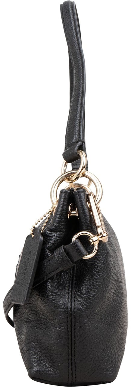 Coach Pebbled Leather Horse Carriage Mia Shoulder Bag Zwart