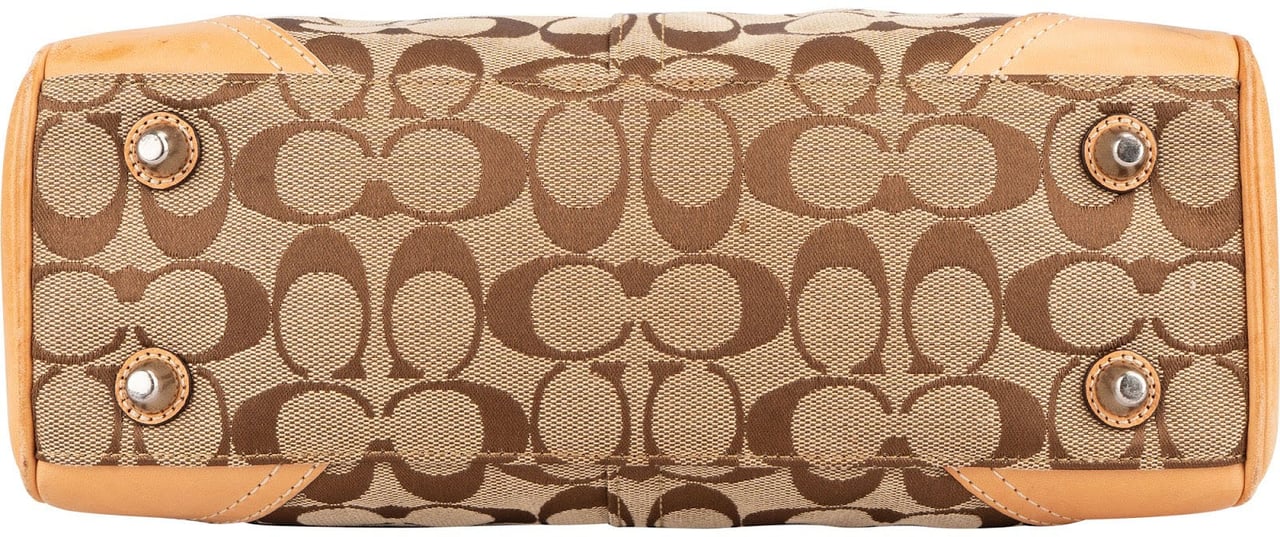 Coach Monogram Signature Canvas Hampton Carryall Handbag Bruin