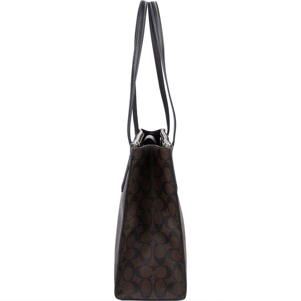 Coach Monogram Canvas Zip Shoulder Bag Bruin