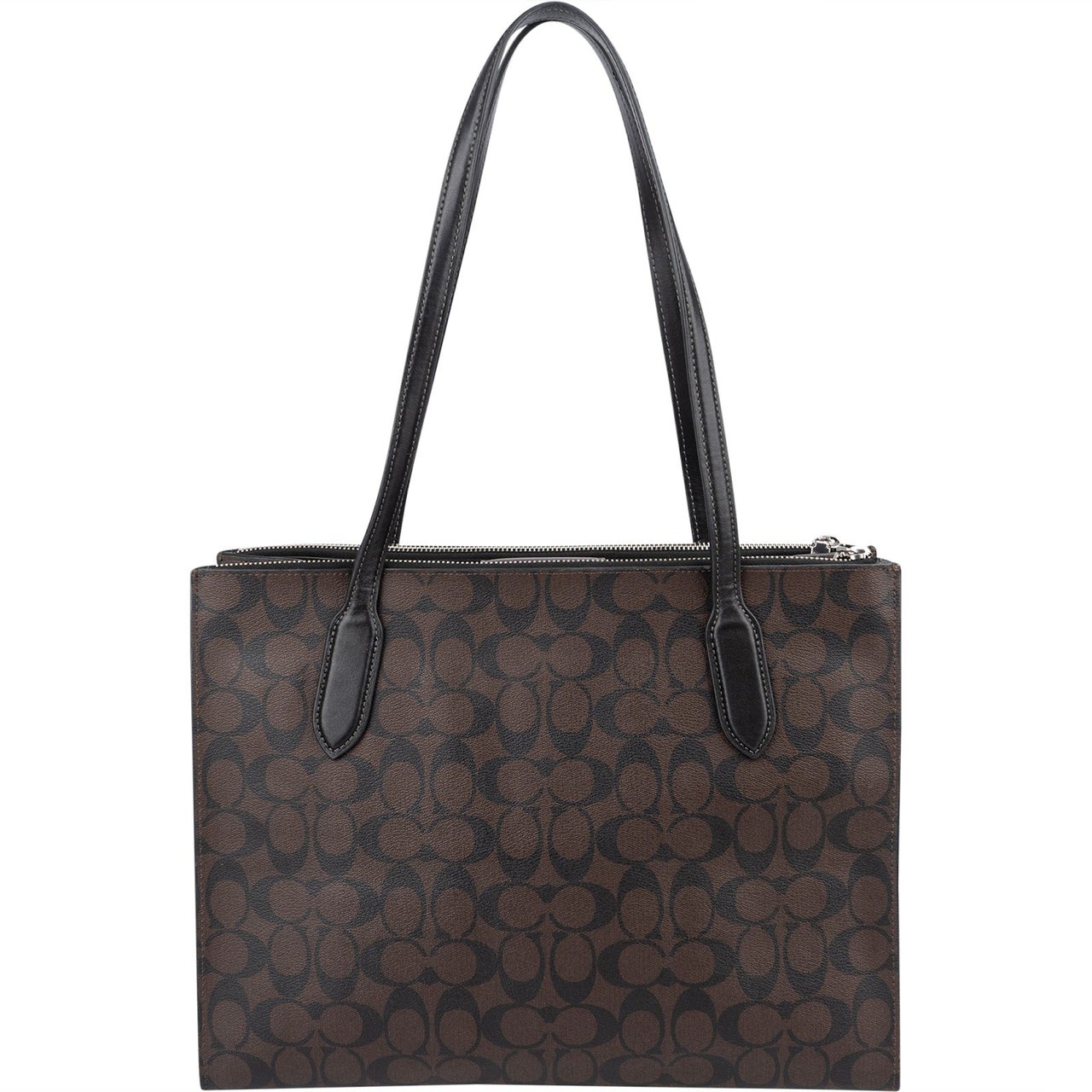 Coach Monogram Canvas Zip Shoulder Bag Bruin