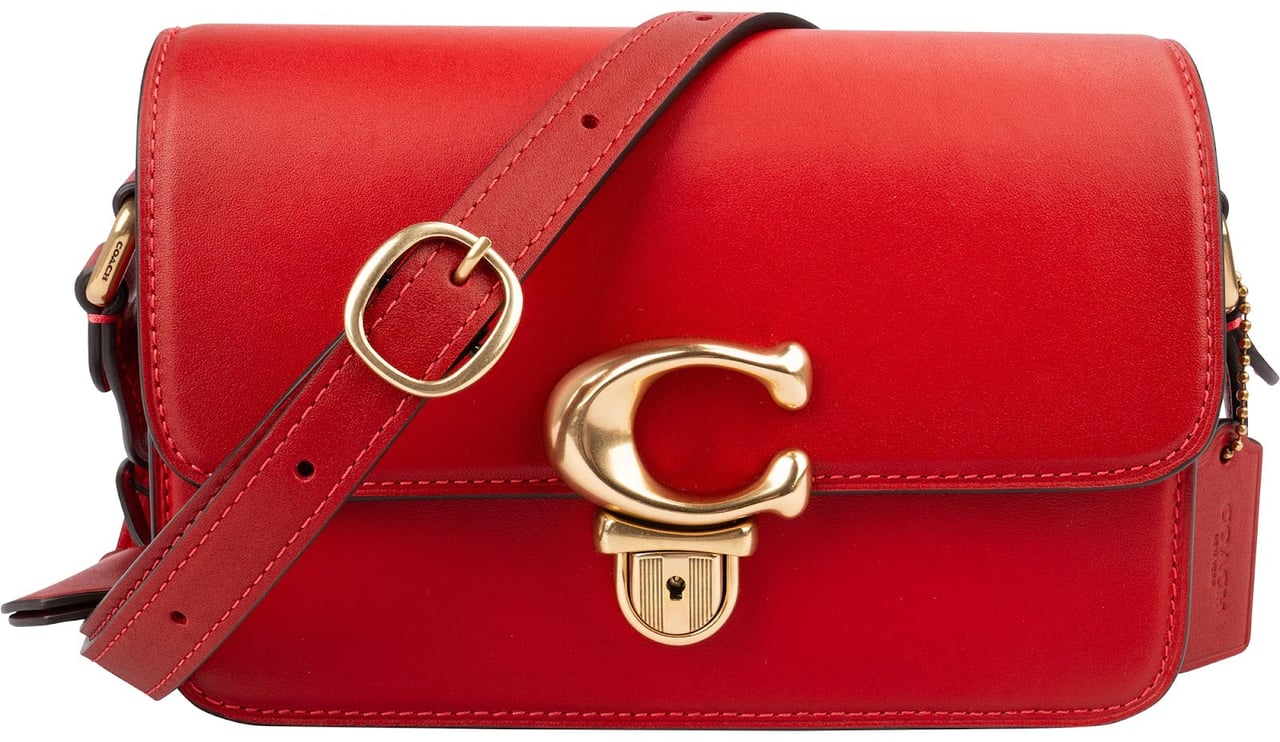 Coach Red Leather Studio Shoulder Crossbody Bag Rood