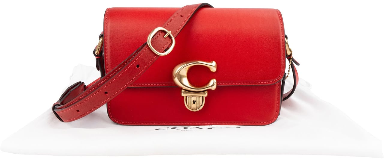 Coach Red Leather Studio Shoulder Crossbody Bag Rood