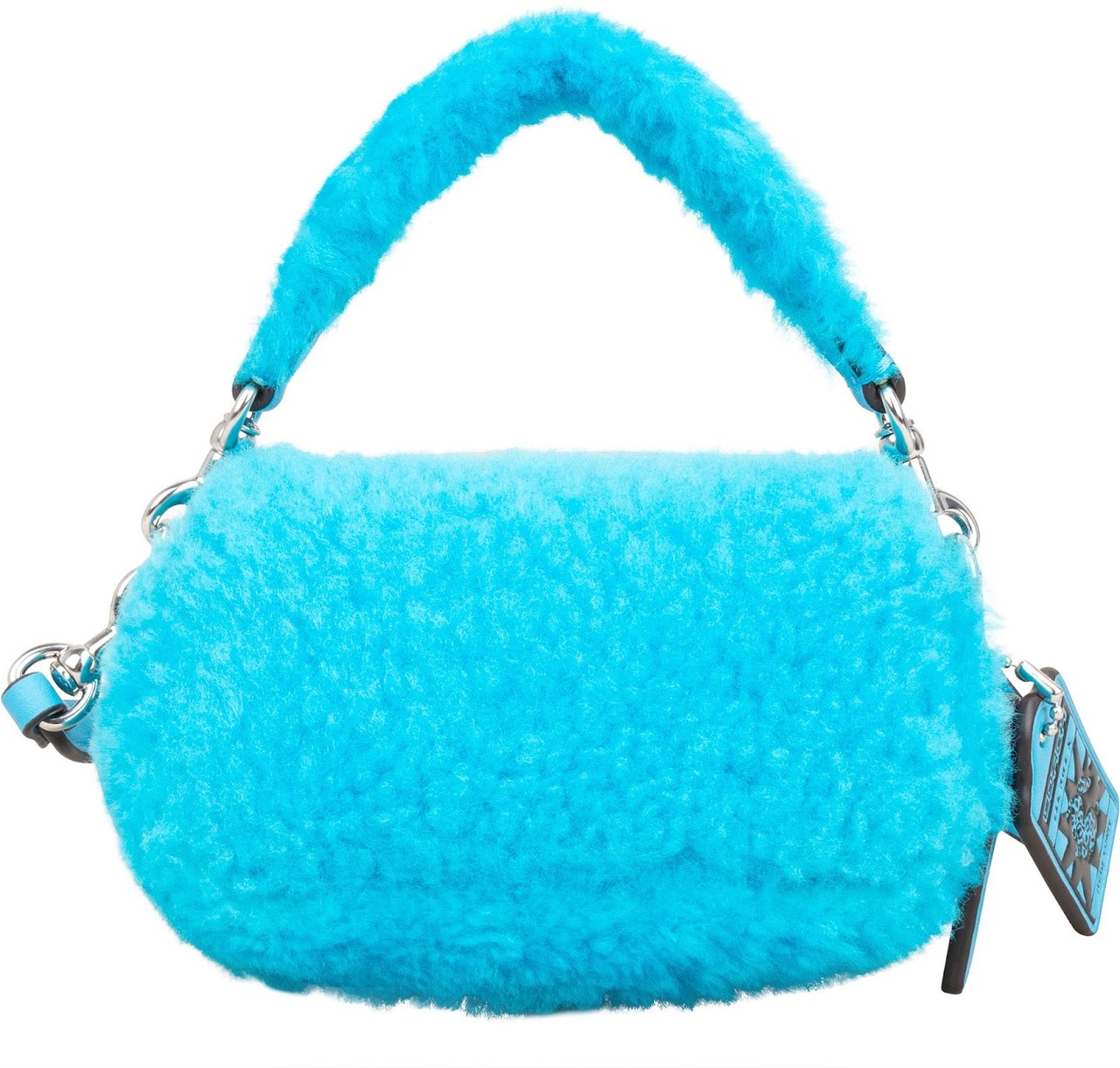 Coach Shearling Limited Lil Nas X Edition Micro Tabby Crossbody Handbag Blauw