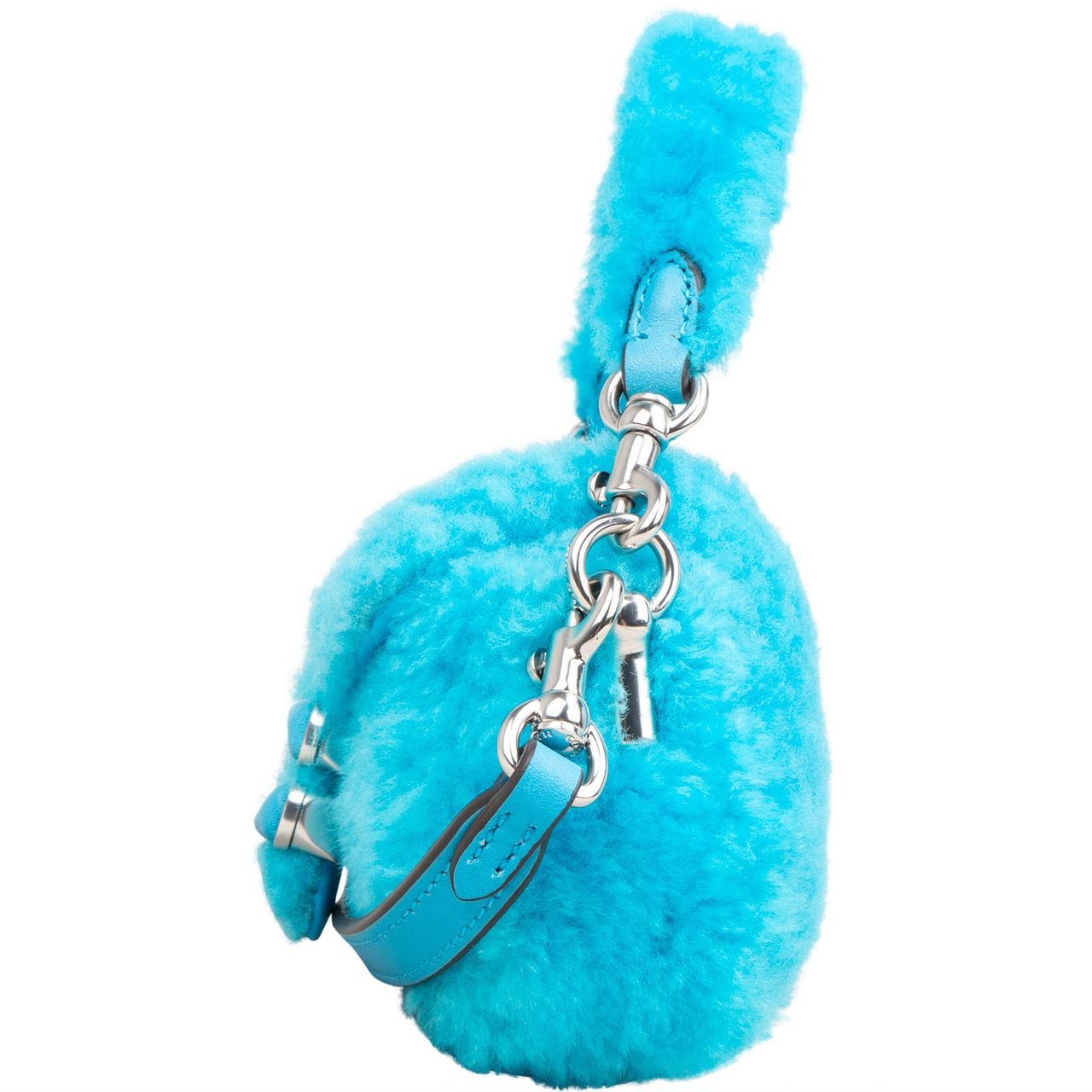 Coach Shearling Limited Lil Nas X Edition Micro Tabby Crossbody Handbag Blauw