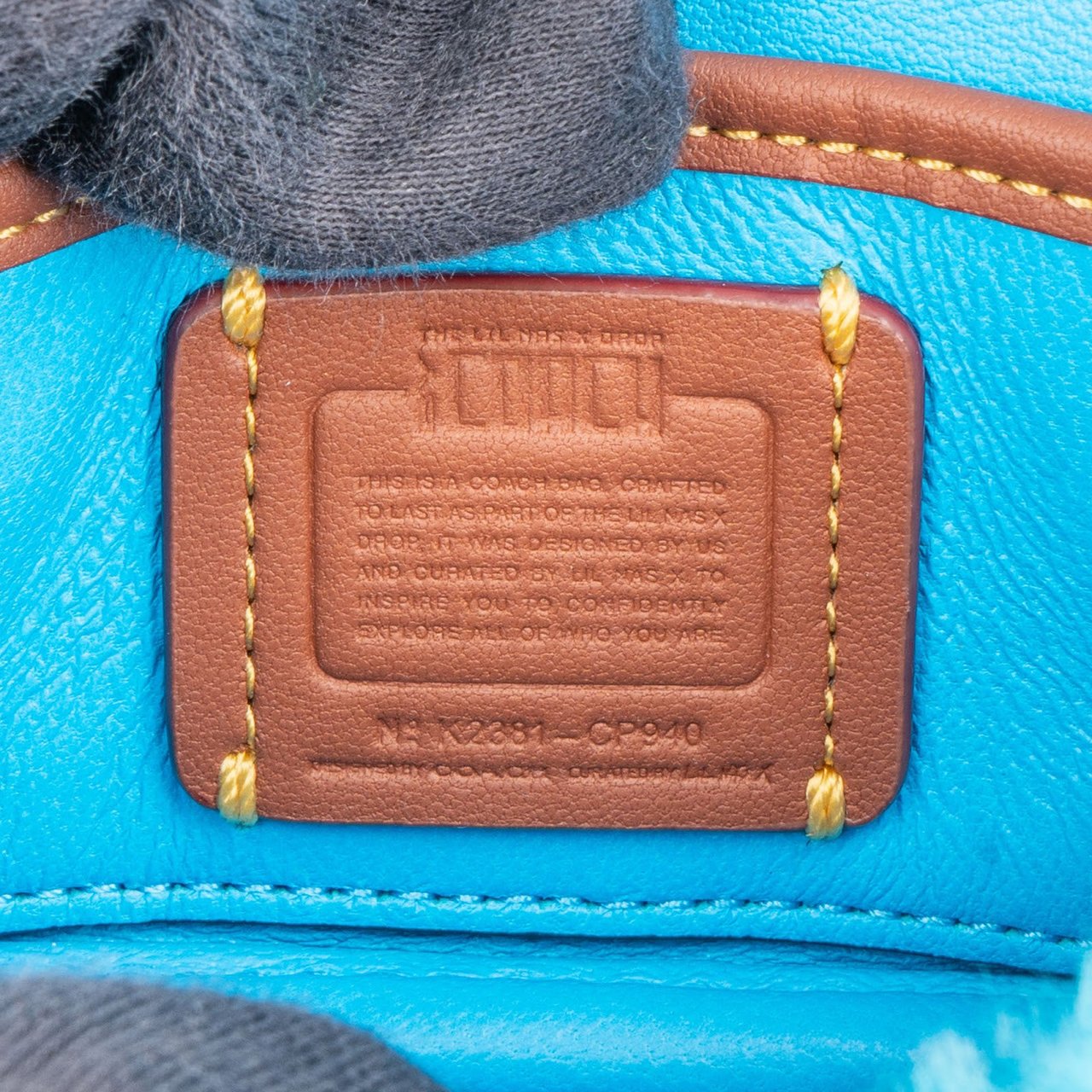 Coach Shearling Limited Lil Nas X Edition Micro Tabby Crossbody Handbag Blauw