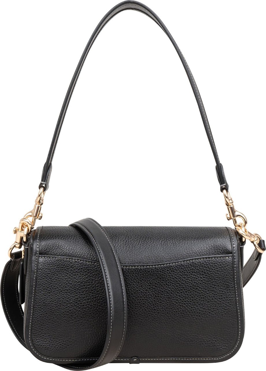 Coach Pebbled Leather Riya Shoulder 21 Crossbody Shoulder Bag Zwart