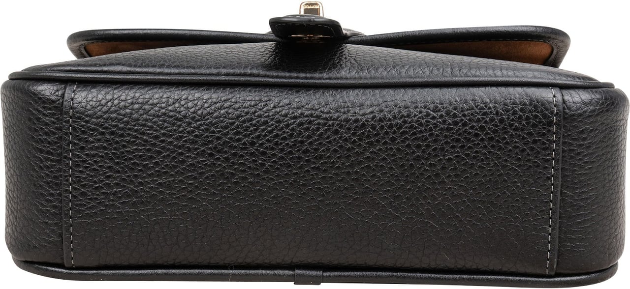 Coach Pebbled Leather Riya Shoulder 21 Crossbody Shoulder Bag Zwart
