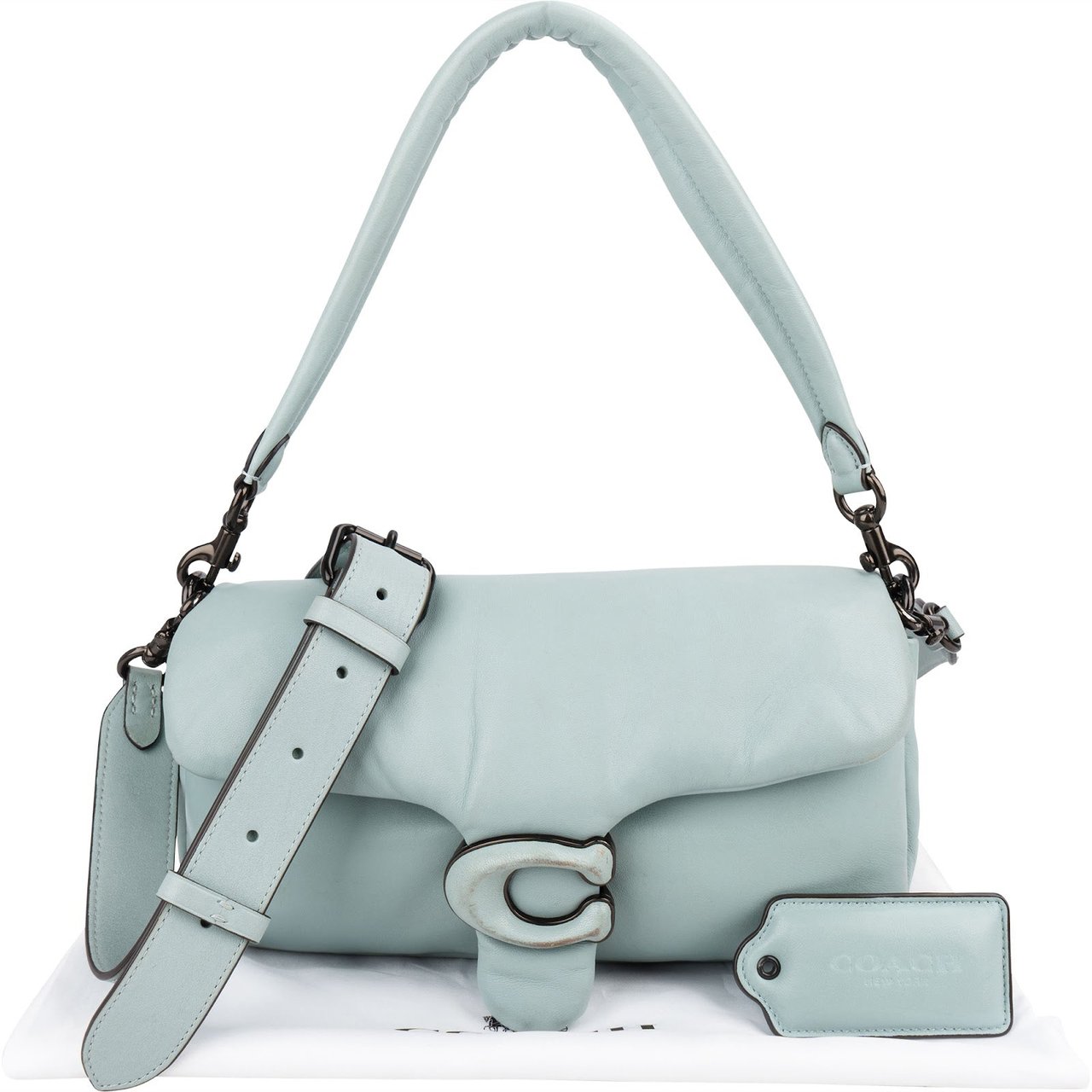 Coach Soft Leather Pillow Tabby 26 Shoulder Crossbody Bag Lichtblauw